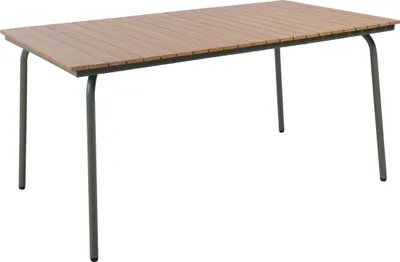 Produktbild von Rechteckiger Gartentisch 160 x 90 cm aus Stahl und Polywood - Oviala Carteret