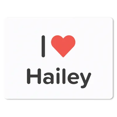 Produktbild von MuchoWow® Mauspad Mousepad Ich liebe - Hailey - Mädchen 40x30 cm - Mousepads - Maus Mat - Pad - Mausunterlage - Anti Rutsch