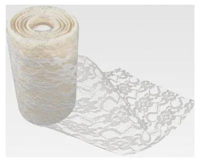 Produktbild von Hochzeit Home elfenbein/cremige Spitze Rolle für Tischläufer, Stuhlschärpen, Vintage-Dekoration (15,2 cm x 25 Meter)