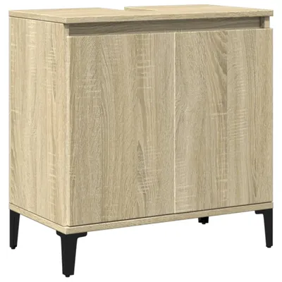 Produktbild von Eleganten-Stil Waschbeckenunterschrank 1 PC,Modernes Design,Badmöbel,Badezimmer,Sonoma-Eiche 58x33x60 cm Holzwerkstoff - Spiegelschränke - Möbel26