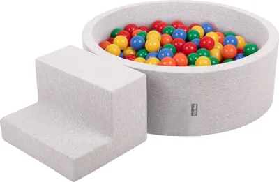Produktbild von KiddyMoon Spielplatz Aus Schaumstoff Mit 200 Bälle 7cm Hindernisläufen Rund Bällebad Mit Stüfchen Element Für Babys Und Kinder
