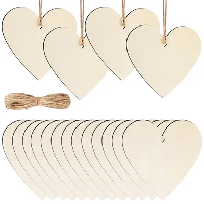 24 Holzherzen 10 cm zum Basteln und Dekorieren