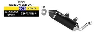 Image de Échappement Slip-On Icon homologué ARROW, noir et aluminium, pour Beta RR 125 4T Enduro/Motard