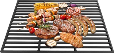 Produktbild von LARS360 60 x 40 cm Rechteck Gusseisen Grillrost Grillgitter Gussrost Roste, Grillplatten für Gasgrill und Holzkohlegrill, Massiv und Emailliert