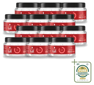 Imagen del producto de 12 unidades de gel de peinado Taft V12 – Fijación supersensible – 250 ml – Paquete de suministro – 12 piezas