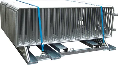 Produktbild von Schake 15x Absperrgitter Typ B mit Palette und Zurrgurten im Set