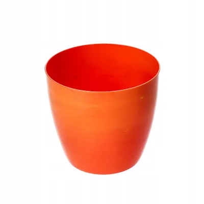 Image de KADAX Pot de fleurs "Agen", bac à plantes, bac à fleurs rond en plastique, 18 cm, marbre orange