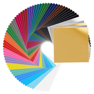 Image de 72 feuilles de vinyle adhésif - 30 x 30 cm - Différentes couleurs