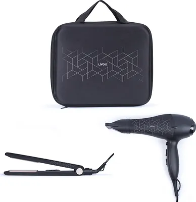 Image de Sèche-cheveux 2000w + lisseur 35w noir - Livoo - DOS170 -