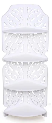 Produktbild von Badezimmer-Eckregal - 4 Ablagen - Eckmodell - Freistehend - Kunststoff - 19 x 19 x 80 cm - Weiß