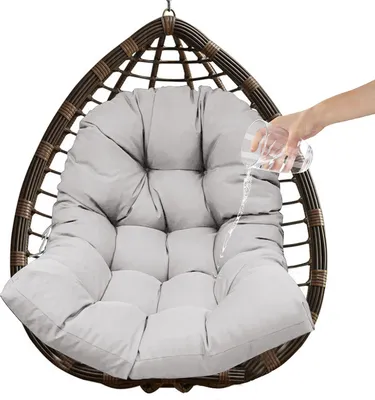 Produktbild von (Hellgrau, 90 * 120 cm) Wasserdichte Hängematten-Stuhlkissen, Schaukel-Hängekorb-Stuhl-Sitzkissen, für Indoor-Outdoor-Lounge-Terrasse