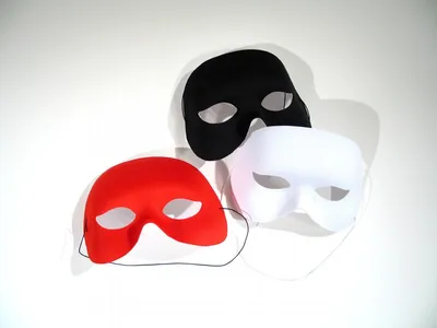 Produktbild von Stoffhalbmaske, Farbe:weiß Karnevalsartikel, kein Kinderspielzeug!