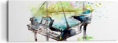 Produktbild von Bild auf Leinwand - Leinwandbild - Klavier Natur Musik Eleganz - 120x40cm - Wand Bild - Wanddeko - Leinwanddruck - Bilder - Kunstdruck - Wanddekoration - Leinwand bilder - Wandkunst - CA120x40-3034