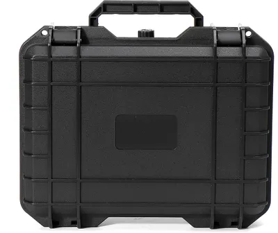 A black hard case is shown against a white background.