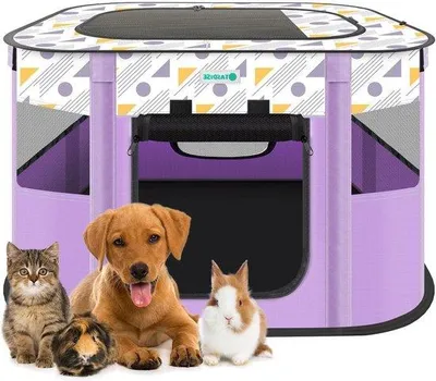 Produktbild von Puppyren faltbar mit Tragetasche - 80 x 60 x 55 cm - für Innen und Außen - lila