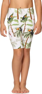 Produktbild von Merry Style Mädchen Kurze Leggings MS10-406(Weiß/Palmen/Tukane,110)