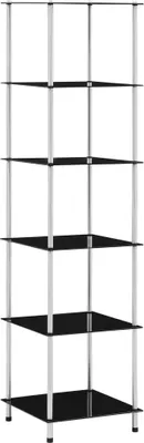 Obrázek produktu pro vidaXL Police se 6 policemi černá 40x40x160 cm tvrzené sklo - Police - Police - Vitríny - Vitríny