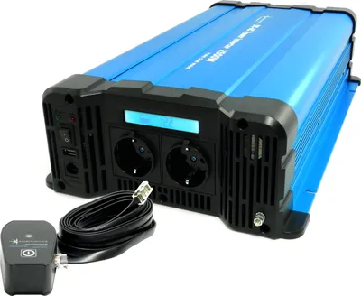 Produktbild von Spannungswandler FS2500D 12V 2500 Watt reiner Sinus BLAU m. Display