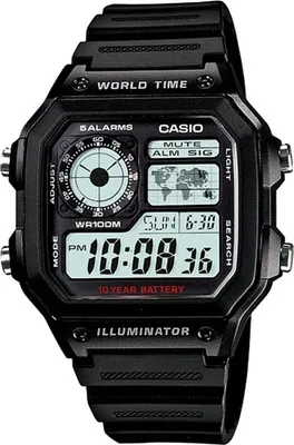 Obrázek produktu pro Casio Uhr Illuminator Worldtime AE-1200WH-1AVDF