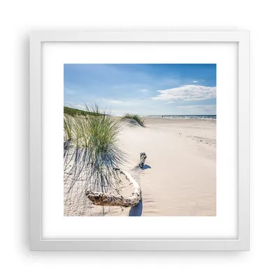 Produktbild von Gerahmtes Poster - Weißer Rahmen - Mrzezyno Strand Meer - 30x30 cm - Wand Bild - Wanddeko - Wandbilder - Kunstposter - Wandposter - Bilderrahmen - Bilder - Kunstdruck - Wandbild - P2WAC30x30-4281