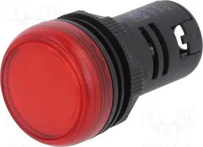 Obrázok produktu pre Jednodielna LED lampa, červená, 230 VAC