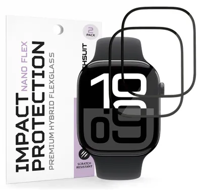 Zdjęcie produktu dla Techsuit - Nano Flex folia ochronna do Apple Watch 46 mm (2 szt.) - czarna