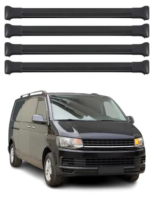 Produktbild von Dachträger für VW T6 T6.1 Transporter Multivan Caravelle 2015-2024 Schwarz 4 tlg