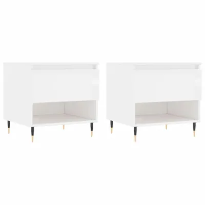 Produktbild von Couchtische 2 Stk. Hochglanz-Weiß 50x46x50 cm Holzwerkstoff