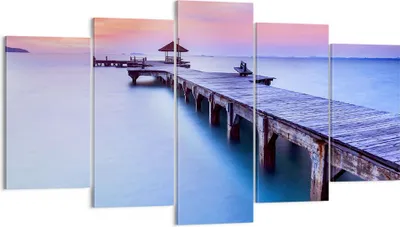 Produktbild von Bild auf Leinwand - Leinwandbild - Strand Wasser Meer Urlaub - 160x85cm - Wand Bild - Wanddeko - Leinwanddruck - Bilder - Kunstdruck - Wanddekoration - Leinwand bilder - Wandkunst - EA160x85-2450