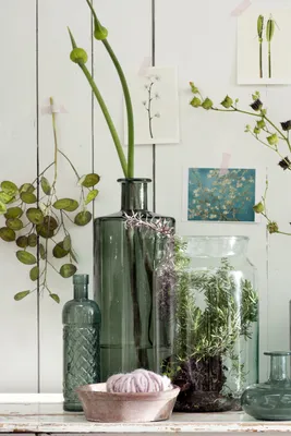 Produktbild von Mica Decorations Guan Glasflasche - H40 x Ø15 cm - Recyceltes Glas - Grün