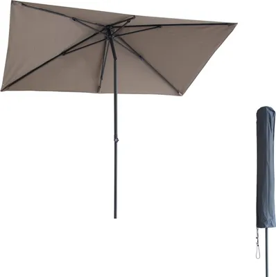 Produktbild von Kopu® Leon Sonnenschirm Rechteck 150x250cm mit Hülle - Balkonschirm Taupe
