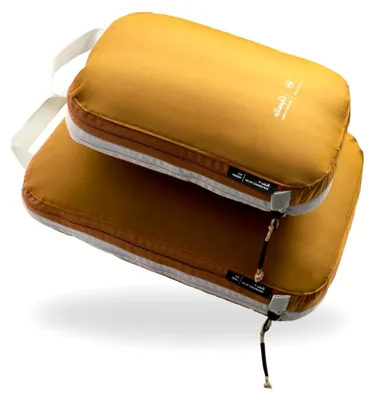 Produktbild von ® Profi-Packtaschen mit Kompression, Ultraleichtes Koffer-Organizer Set, Packing Cubes aus wasserdichtem Stoff, Packwürfel, Packing Cubes Compression (Chai Tea Yellow Set-M-L)