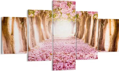 Produktbild von Bild auf Leinwand - Leinwandbild - Baum Blumen Kirsche Natur - 125x70cm - Wand Bild - Wanddeko - Leinwanddruck - Bilder - Kunstdruck - Wanddekoration - Leinwand bilder - Wandkunst - EA125x70-2794
