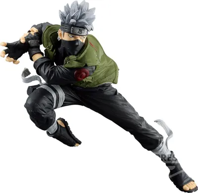 A figurine of the character Hatake Kakashi from Naruto Shippuden in a dynamic pose.