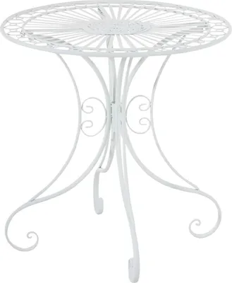 Immagine prodotto di Tavolo da giardino nostalgico - tavolo da pranzo retrò, stabilità artigianale per piccoli spazi | Colore: bianco