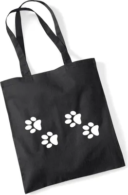 Produktbild von Huuraa Jutebeutel Fußtapsen Tapsen 10 Liter Black Baumwolle Tasche Geschenkidee