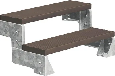 Produktbild von Aussentreppe Pertura Tallis ohne Geländer 2 Steigungen Trimax 100 cm dunkelbraun