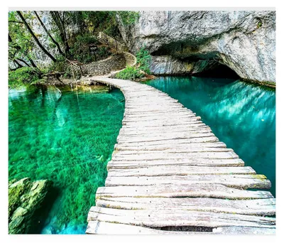 Produktbild von Selbstklebende Fototapete Landschaft Brücke 245x175cm