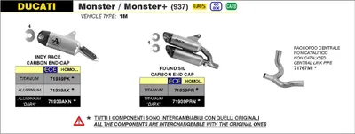 Obrázek produktu pro ARROW Racing meziprodukt z nerezové oceli pro Ducati Monster / Monster+ od modelového roku 2021-