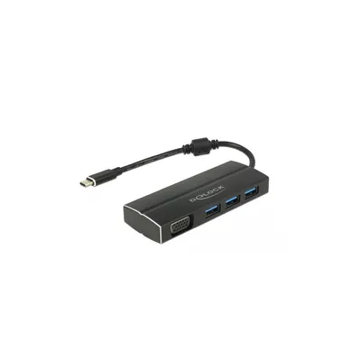 Image de Delock 63932 DELOCK Adapter USB3.1 Gen1/C > 3x USB3.0/A + VGA