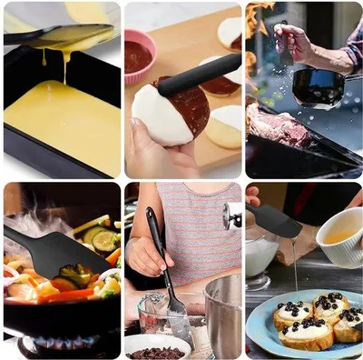 Obrázok produktu pre Ibenzoa® Sada 5 kusov silikónových kuchynských pomôcok, odolných voči teplu, určených na varenie a pečenie, bez BPA, s povrchovou úpravou proti poškriabaniu a pripáleniu, vhodné do umývačky riadu, s otvorom na zavesenie