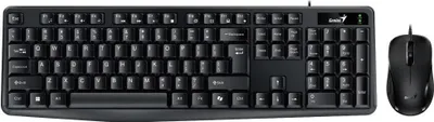 Zdjęcie produktu dla Genius KM-170, zestaw klawiatura i mysz, przewodowy, układ CZ+SK, klawisze Copilot, USB, czarny