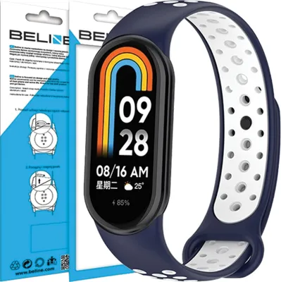 Produktbild von Beline Band Mi Band 9/8 Design Blau-Weiss /Blau-Weiss