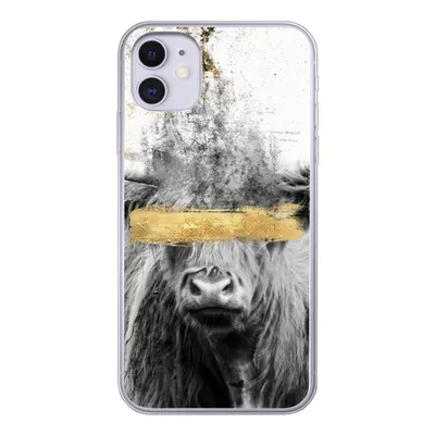 Produktbild von MuchoWow® Handyhülle Schutzhülle Hülle für iPhone 11 Schottischer Highlander - Gold - Abstrakt Silikon Softcase Handy Hülle - Handytasche