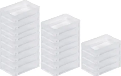 Produktbild von SparSet 20x Transparenter Eurobehälter BasicLine mit geschlossenem Griff | HxBxT 7x20x30cm | 2,9 Liter | Eurobox, Transportbox, Transportbehälter, Stapelbehälter