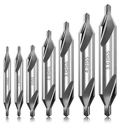 Productafbeelding van 7 stuks centreerboor, metalen set van HSS, 1/1,5/2/2,5/3/4/5 mm