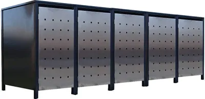 Produktbild von 5x Premium 240 Liter Tailor Mülltonnenboxen Stanzung 1 Anthrazit Tür-Edelstahl