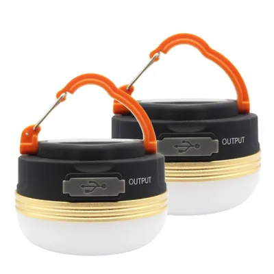 Produktbild von Campinglampe 2 Pack Camping Licht Laterne LED USB Wiederaufladbare Lampe Wasserdicht 3 Modi Power Bank Zeltleuchten für Outdoor Camping Wandern Notfal