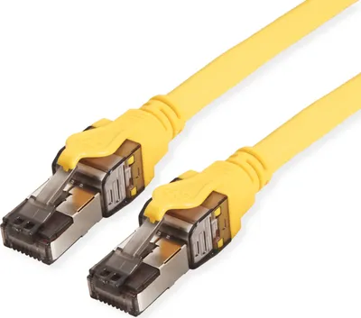 Produktbild von ROLINE S/FTP-(PiMF-) Patchkabel Cat.8 (Class I), LSOH, PoE, Litzendraht, gelb, 2 m