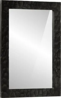 Produktbild von Badspiegel Schwarz 50x70x2,5 cm Massivholz Mango und Glas